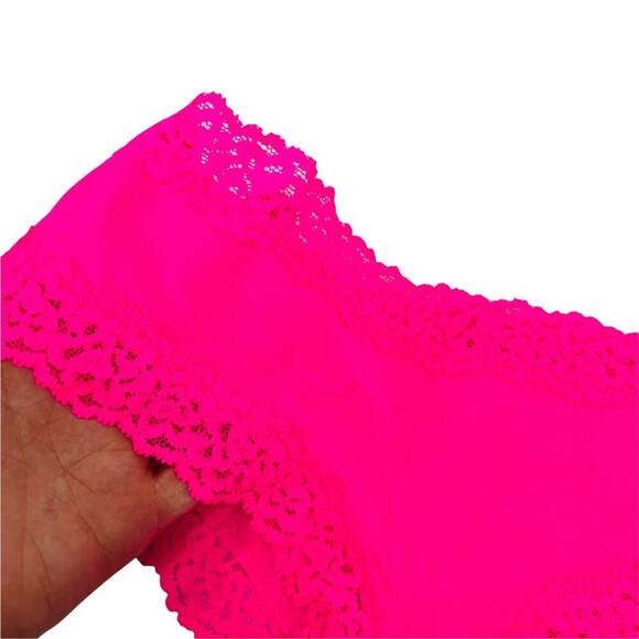 Victoria's Secret PINK Extra Low Cheekster Bright Neon Pink Panty Size Large - Picture 2 of 6